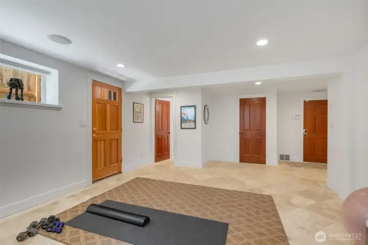 Spacious basement makes a great media room, sleepover space, craft room, gym, additional office, or could be the living room of an ADU.