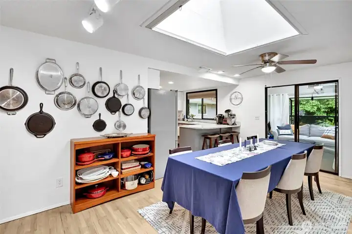 Dining room with laundry closet