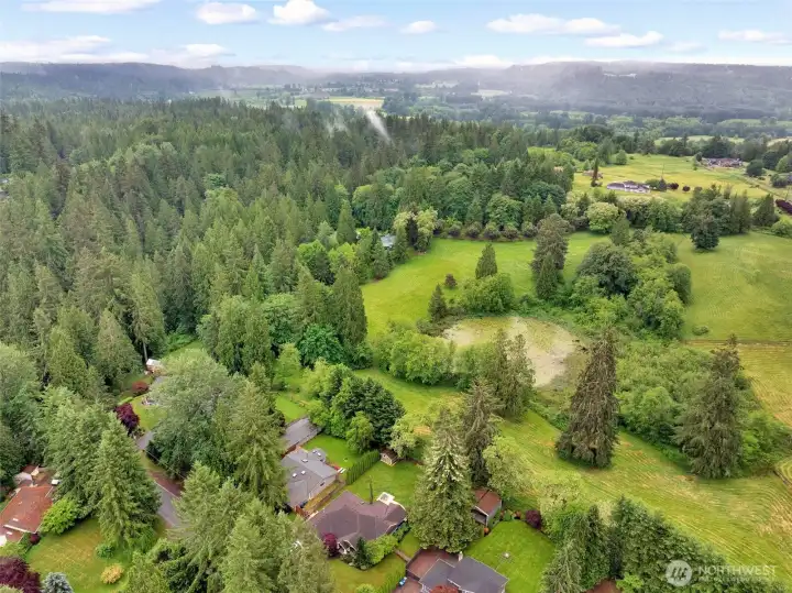 Aerial of properties behind the house