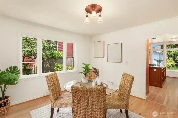 Dining room and kitchen