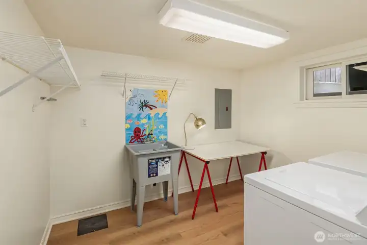 Lower level utility room