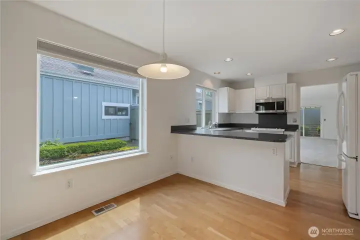 Taken from the kitchen eating area