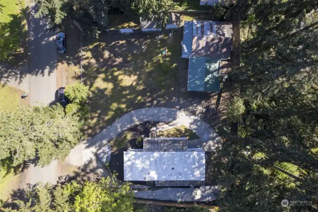 Overhead street and property view.