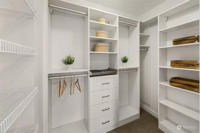 Big closet with custom built-ins. Bring all of your stuff!