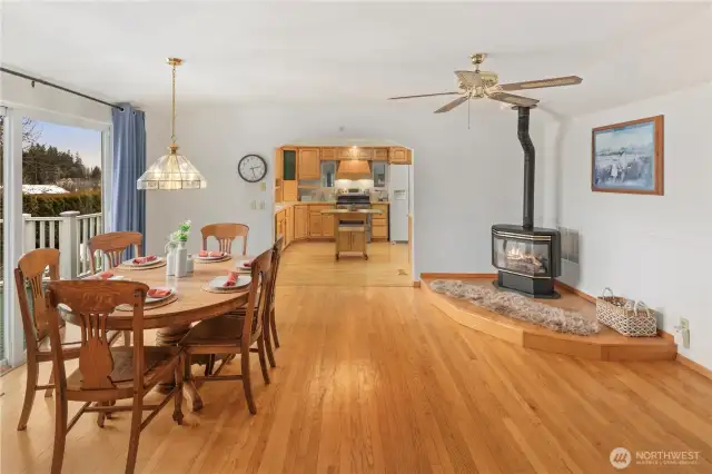 Dining room looking into the kitchen