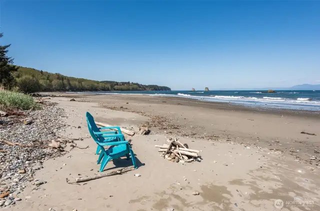 Beach just steps from property