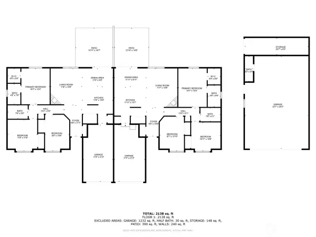 One unit is currently rented as a corporate rental, generating $4,000/month. The second unit is ready for occupancy or additional rental income