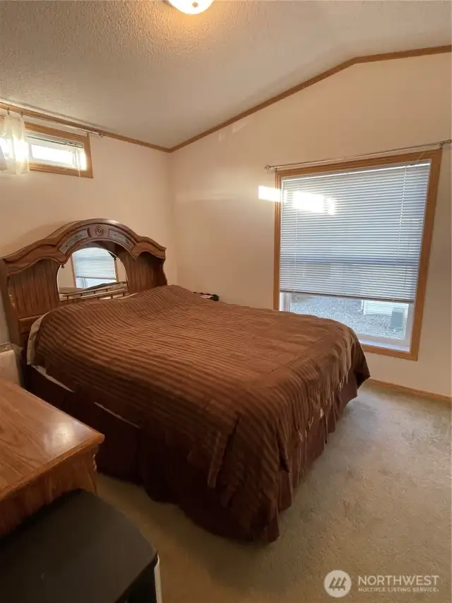 Bedroom at the back of the home