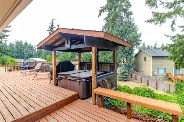 Covered hot tub for those days when relaxing is mandatory