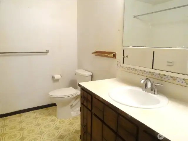 Full bathroom on the lower level.
