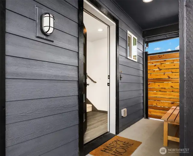 Front entrance with covered porch.