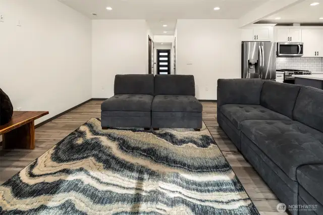 Spacious, open-concept living room.