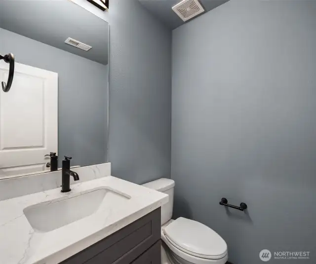 Powder room on first floor of home.