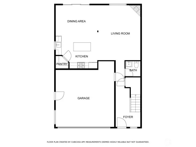 Floorplan of downstairs of home.