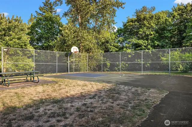 Morgan town park sports court around the block from the home.