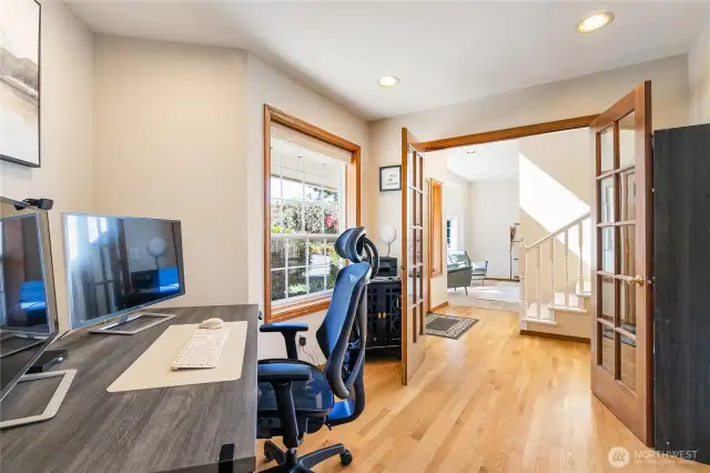 To the right as you enter the home is a bedroom(currently used as an office)