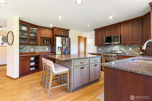 Walk in pantry to the right of the refrigerator.