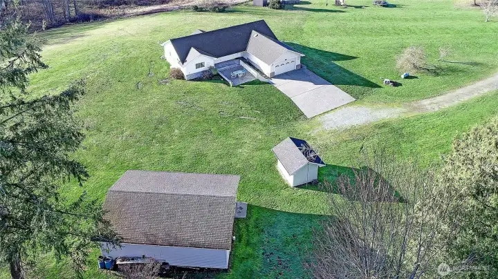 Aerial view looking South.  Plenty of room for all your activities.