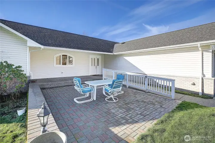 The concrete patio is a great spot to entertain guests