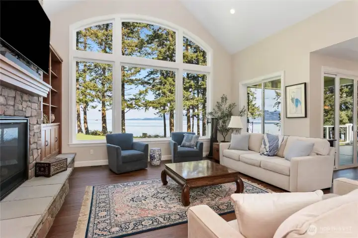 Living room, open to dining room and kitchen