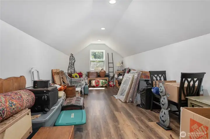 Finished storage room off of flex room