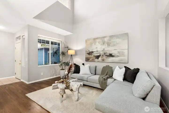 Vaulted ceilings and good natural light.