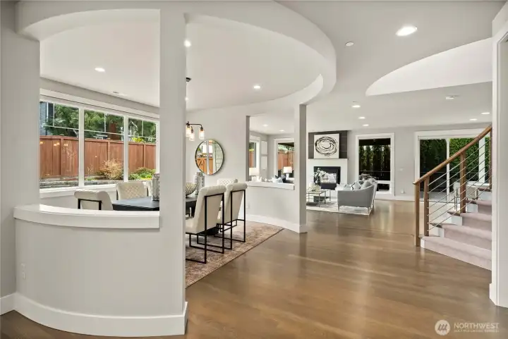 Softly curved design elements