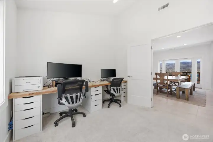 Lower level office with murphybed for added versatility
