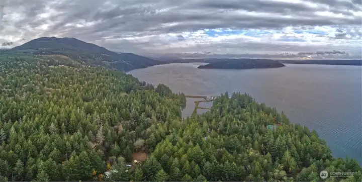 Point Whitney with Dabob Bay and Quilcene Bay to the North. Endless fishing, shellfish and boating just a few steps away.