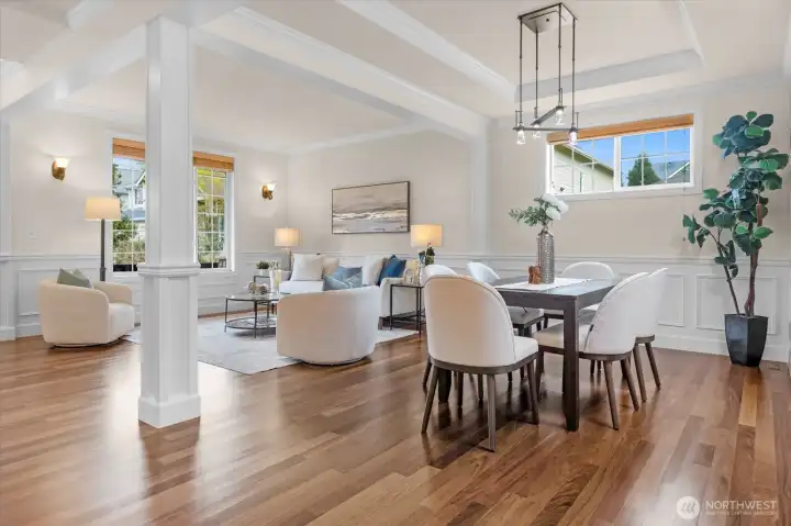 The home is light and bright with beautiful windows letting in lots of light.