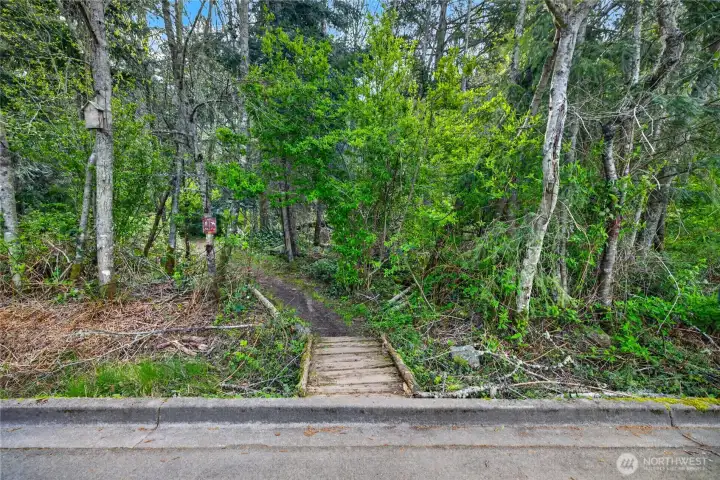 The trailhead just up the street.