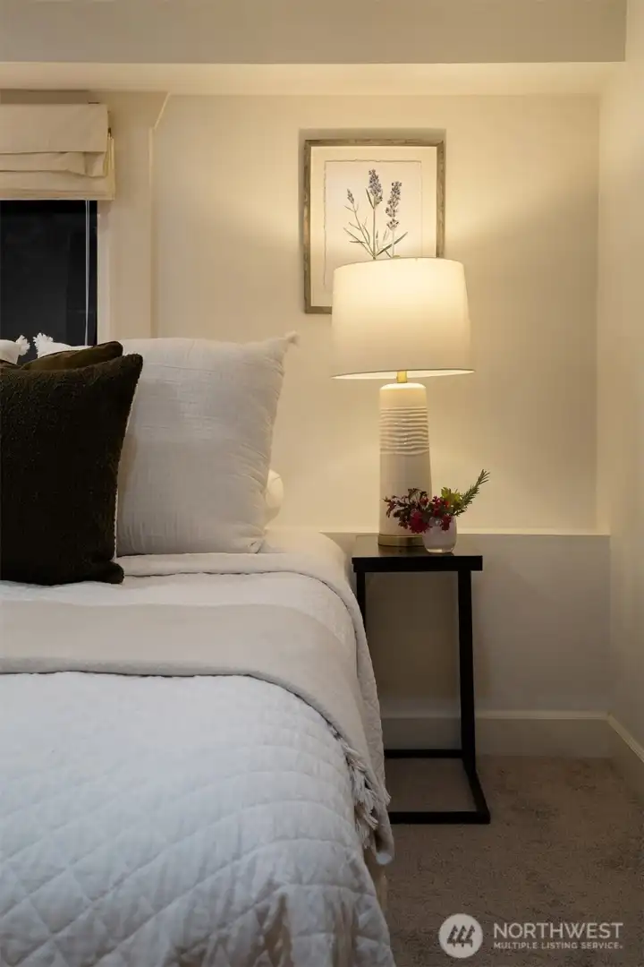 One of two lower level bedrooms.