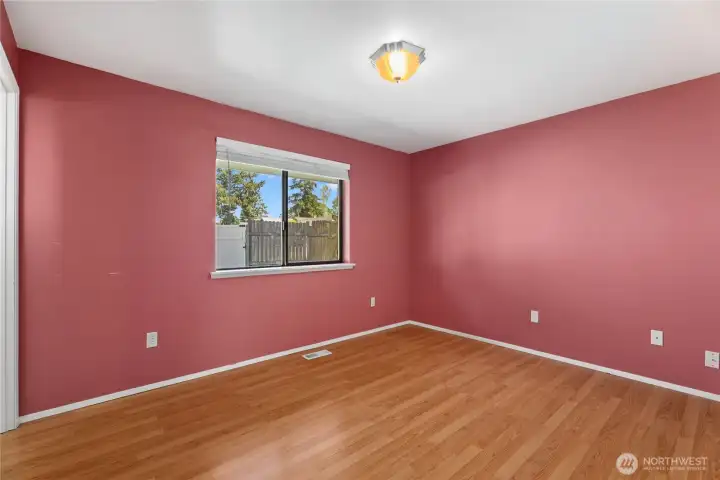 Primary bedroom with attached bathroom.