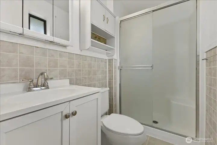 Primary bathroom with walk-in shower!