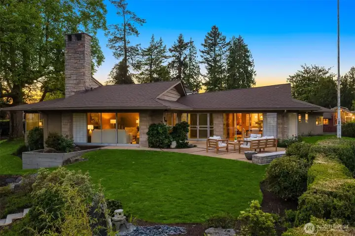 The backyard and back of the home.