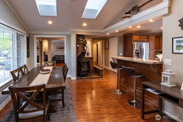 Dining room and bar. Notice the gleaming floors Dining room and bar. Notice the gleaming floors