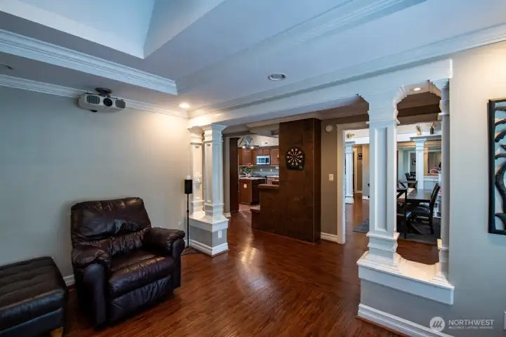 Pillars into living room Pillars into living room