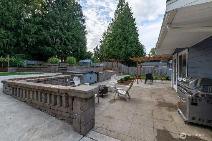 Patio and hot tub area Patio and hot tub area