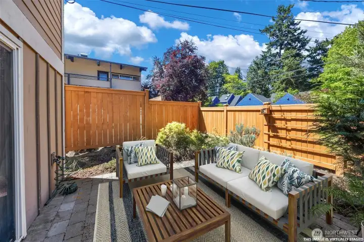 Virtually staged photo of patio