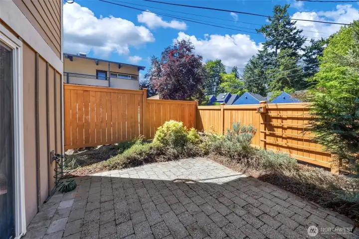 Fully fenced patio