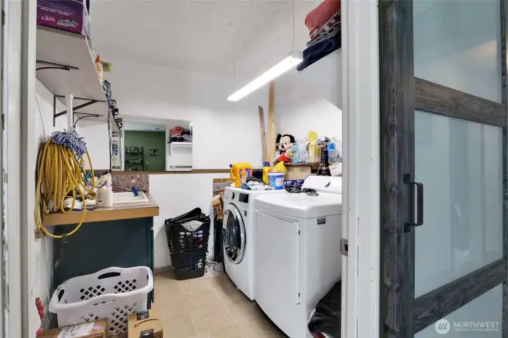 Laundry with convenient laundry room sink. Laundry with convenient laundry room sink.