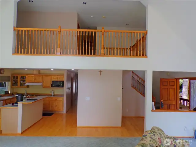 from the downstairs looking up to the loft
