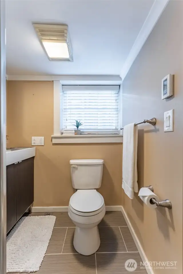 In-floor heat is such an added bonus in the lower level 3/4 bathroom