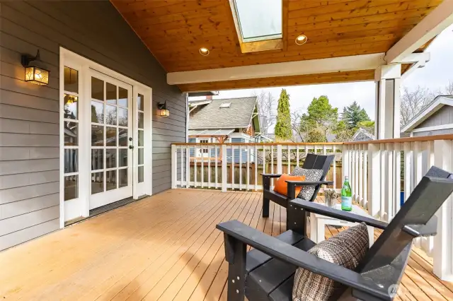 Covered back deck for year round enjoyment. Complete with gas hook up for a BBQ