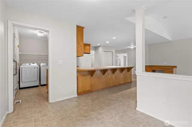 View from Breakfast Nook looking toward Laundry Room. Access to Garage is via the Laundry Room.