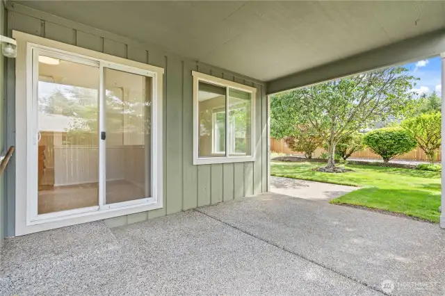 Covered Back Porch makes it easy to enjoy the outdoors no matter the weather!