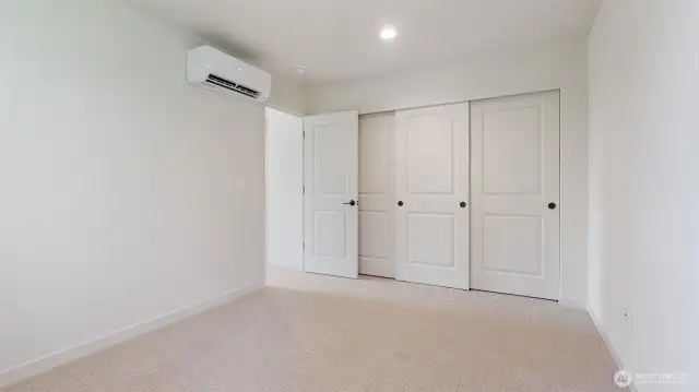Bedroom has so much closet space.