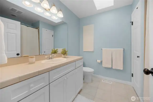 The upstairs bath.