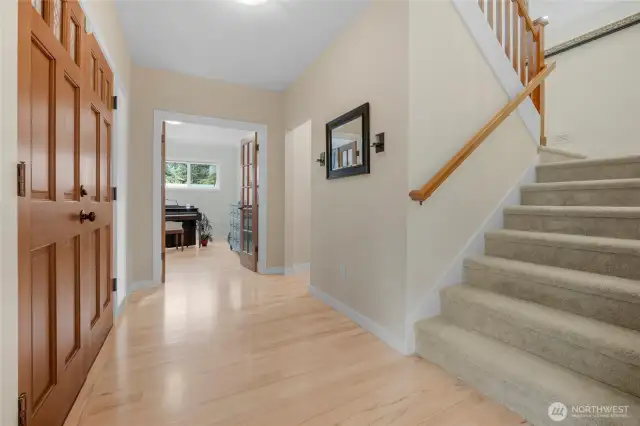 A lot of stunning features, wood soffits, hardwood floors, high ceilings and so many more details make this home a stunning gem.