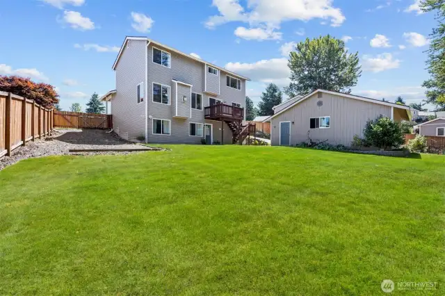 Large Yard Backed by Trees